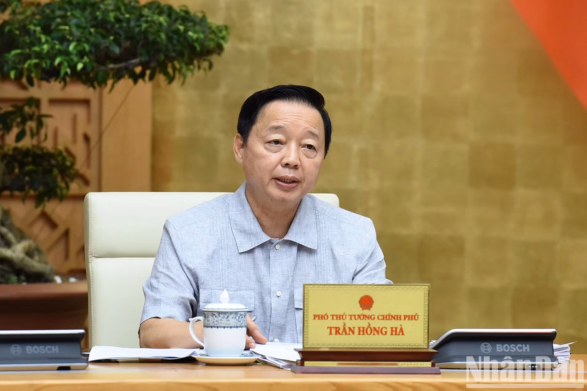 政府副总理陈红河在会上发表讲话。