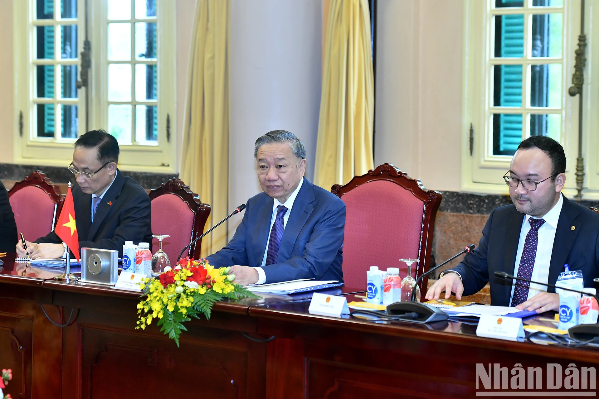 苏林总书记、国家主席在会谈上发表讲话。