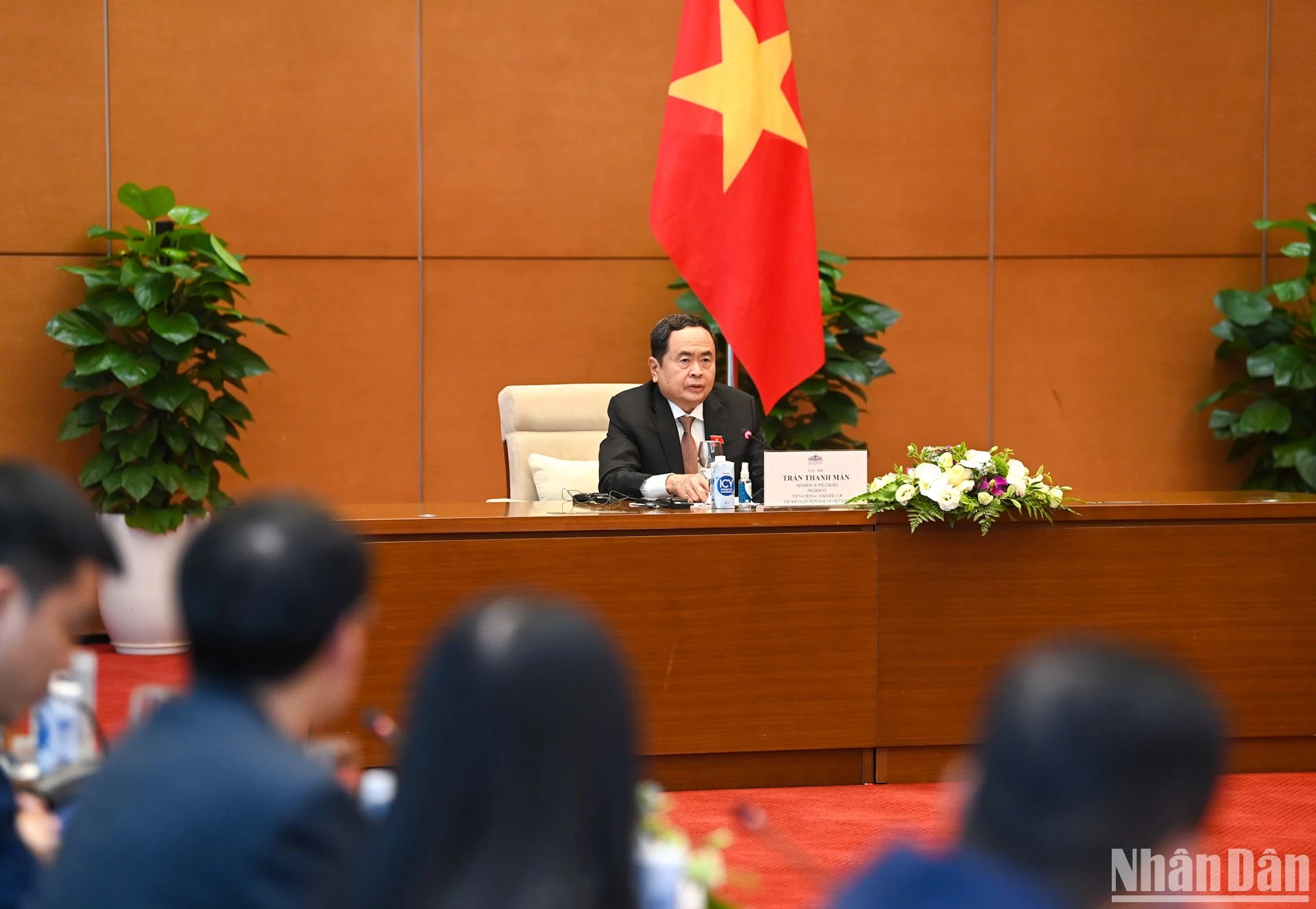 国会主席陈青敏致辞。 国会主席陈青敏致辞。