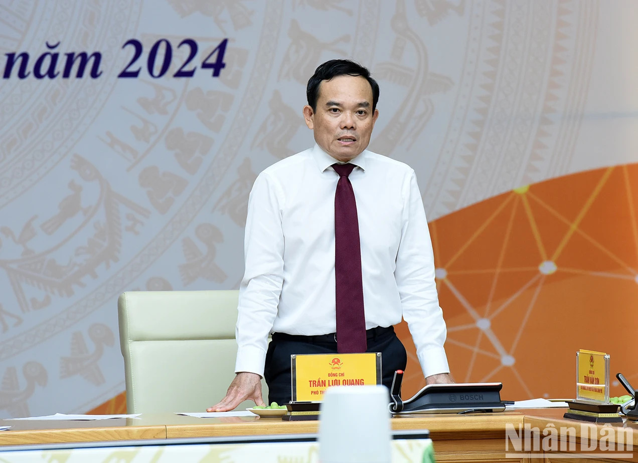 越南政府副总理陈流光发表讲话。