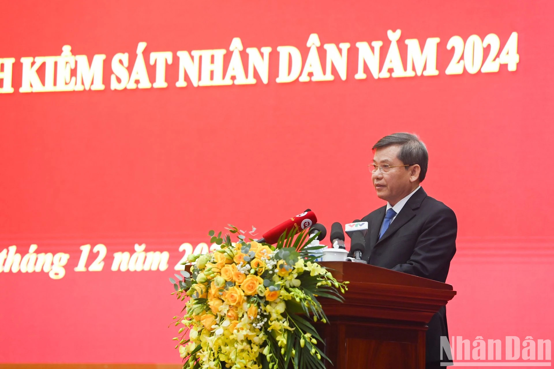 越南最高人民检察院检察长黎明智发表讲话。 越南最高人民检察院检察长黎明智发表讲话。