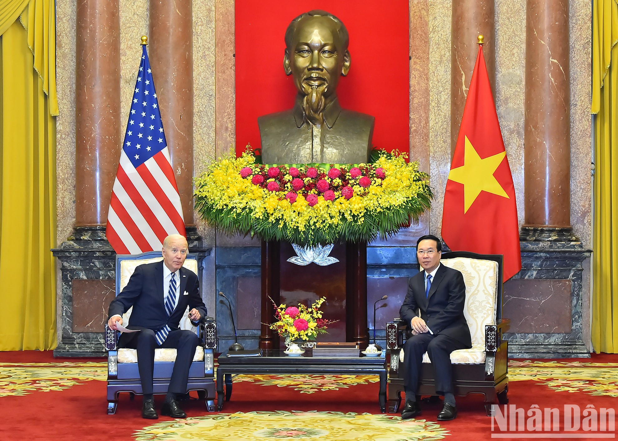 越南国家主席武文赏会见美国总统乔·拜登。