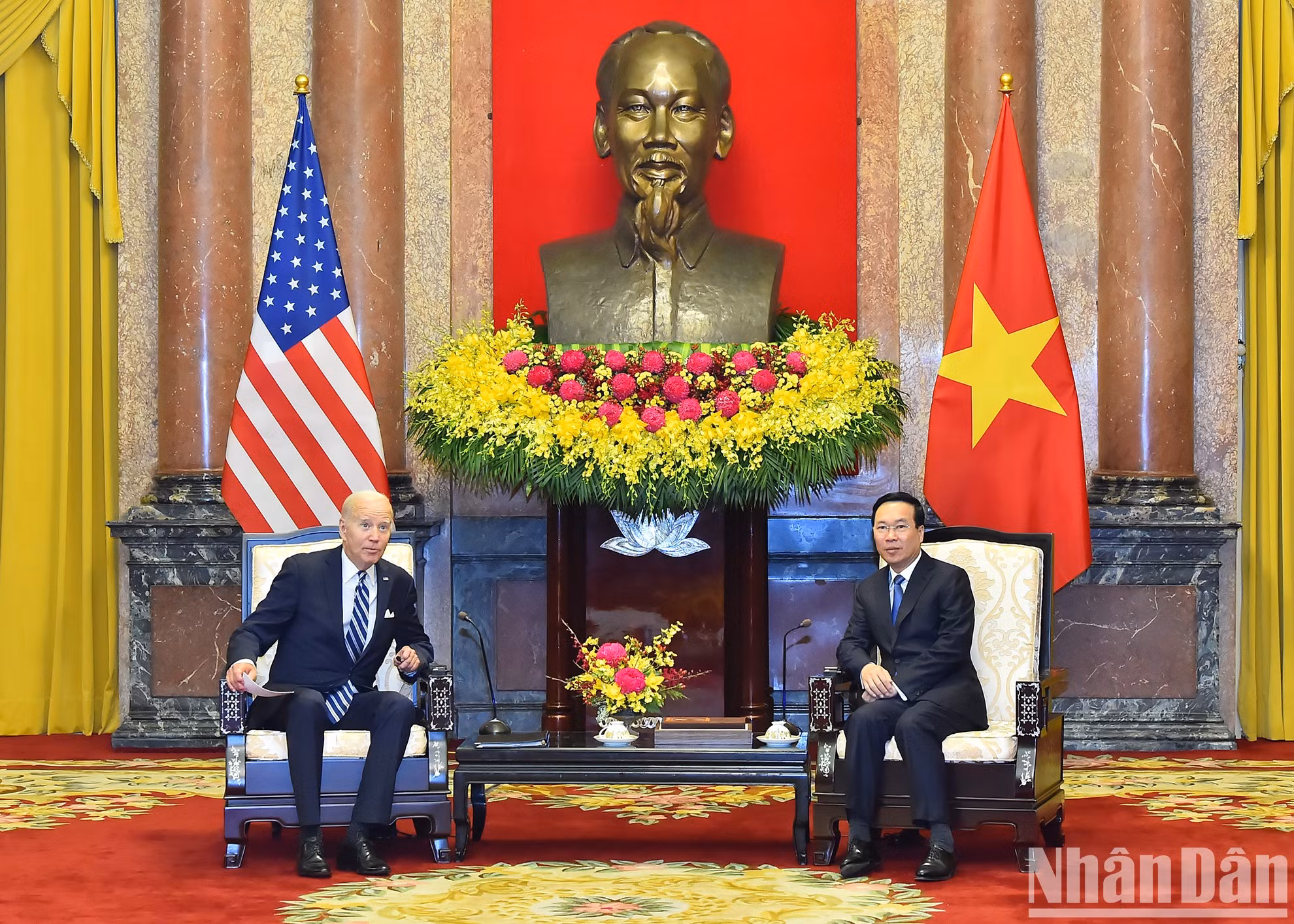 越南国家主席武文赏会见美国总统乔·拜登。