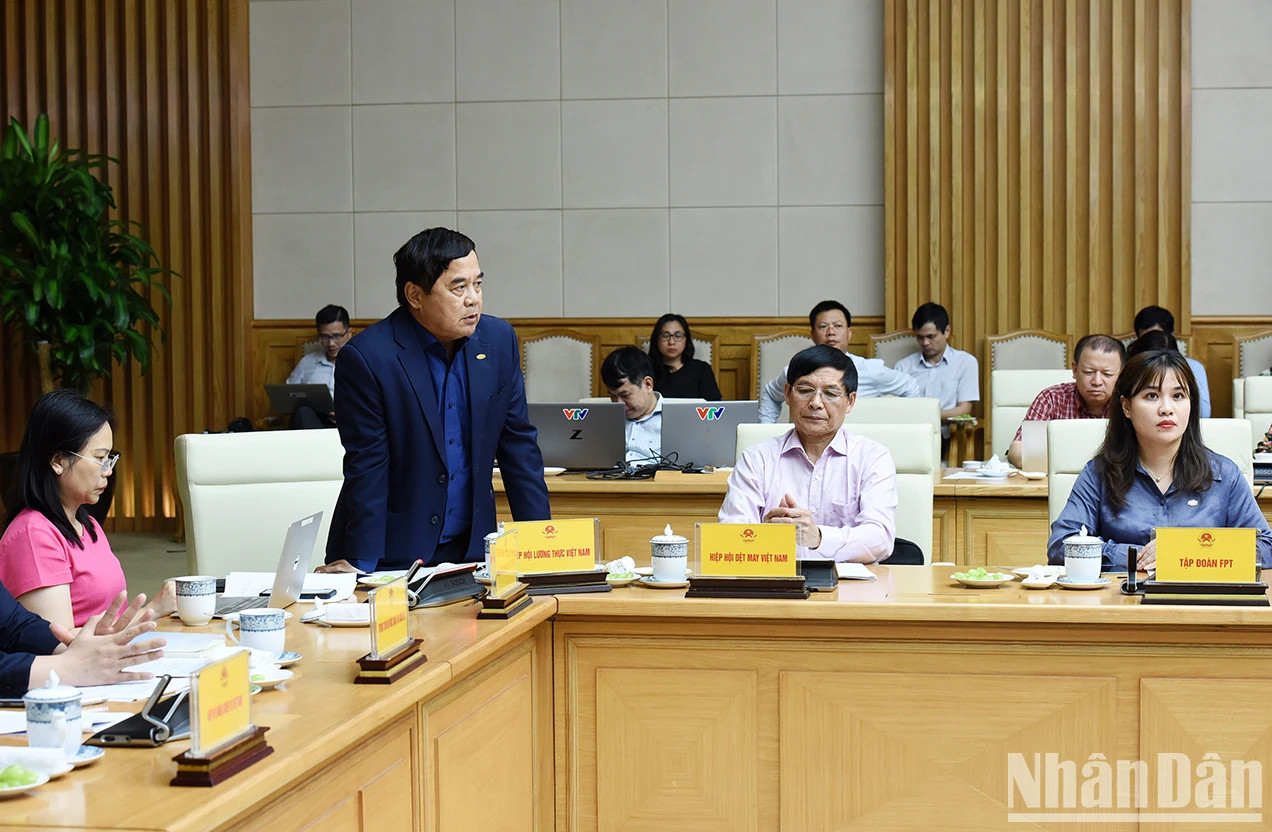 越南粮食协会领导发表讲话。