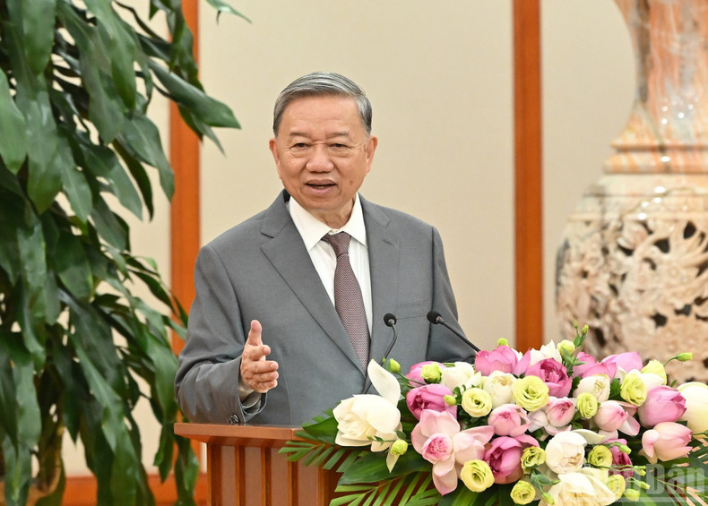 越共中央总书记苏林在会见中致辞。 anh-11-7333.jpg
