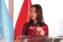 越南外交部副部长阮明姮发表讲话。