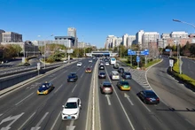 北京市的蓝色天空。