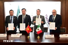 越南卫生部与墨西哥卫生部领导代表签署卫生领域合作谅解备忘录。（图片来源：越通社）