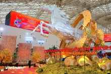 以“南方春色、稳步前行”为主题的胡志明市展区。