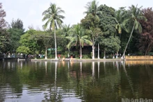 往设在主席府的胡志明主席遗迹区。