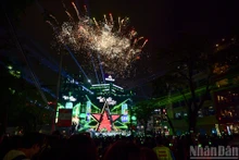 迎接 2026 年新年，一年一度的倒计时活动在河内还剑湖步行区举行。