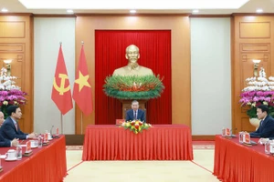 越共中央总书记苏林与俄罗斯联邦总统普京通电话。（图片来源：越通社）