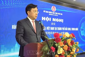 富寿省人民委员会主席陈维东发表讲话。（图片来源：越通社）