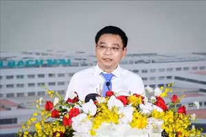 越南政府副总理阮文胜在仪式上发表讲话。（图片来源：越通社）