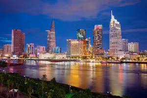胡志明市夜景。
