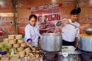 顺化牛肉米线的展位。