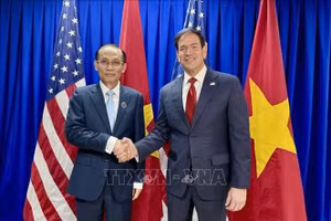 越南外交部长黎怀忠会见美国国务卿马尔科·鲁比奥。（图片来源：越通社）