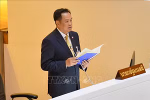 泰国总理阿努廷在泰国国会发表讲话。（图片来源：越通社）