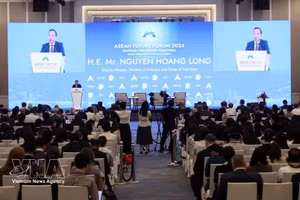 越南工贸部副部长阮黄龙发表讲话。（图片来源：越通社）