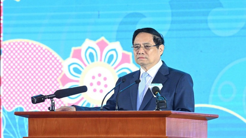 越南政府总理范明正出席越日地方合作论坛。（陈海 摄）