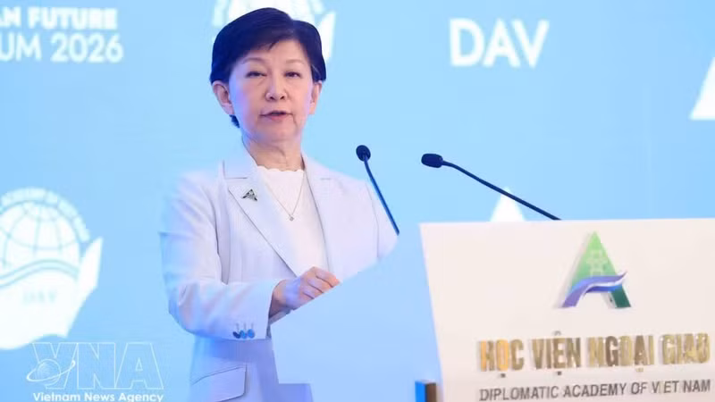 联合国副秘书长、裁军事务高级代表中满泉发表讲话。（图片来源：越通社）