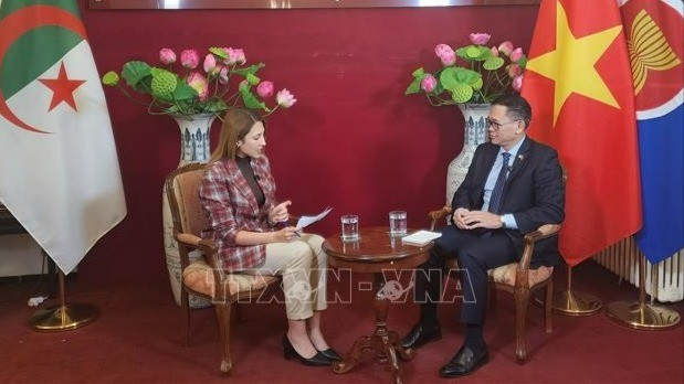 采访现场。（图片来源：越通社）