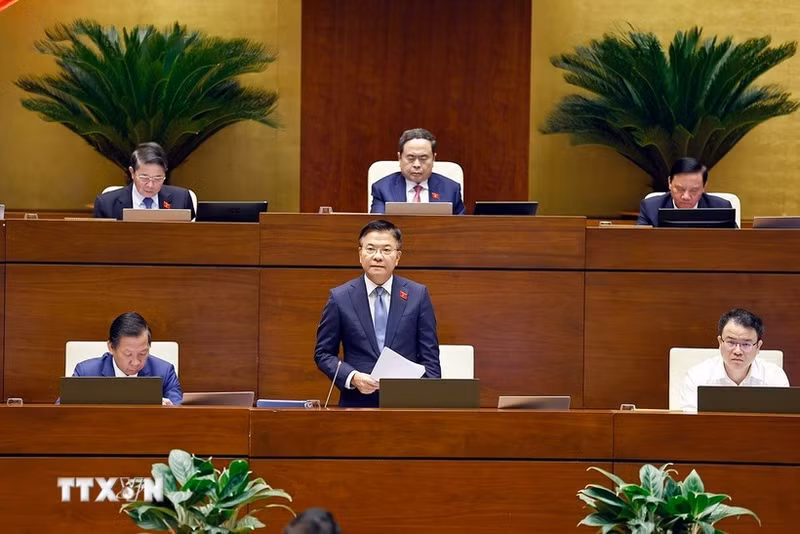 越南政府副总理黎成龙在会上发表讲话。（图片来源：越通社）