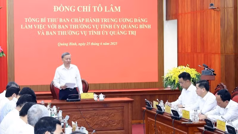 越共中央总书记苏林主持会议。（图片来源：越通社）