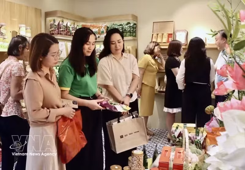 消费者参观产品。（图片来源：越通社）