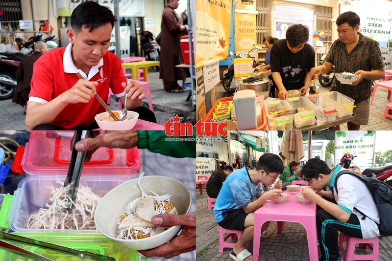 在胡志明市的自助式“零越盾素食泡面店”广受欢迎