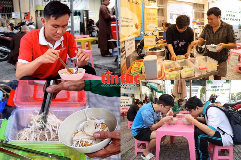 在胡志明市的自助式“零越盾素食泡面店”广受欢迎