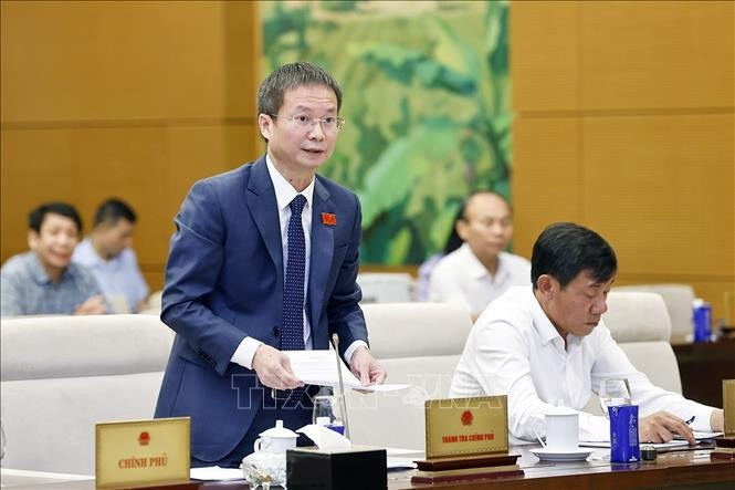 政府监察总署党委常委、副总监察长黎进达发表讲话。（图片来源：越通社）
