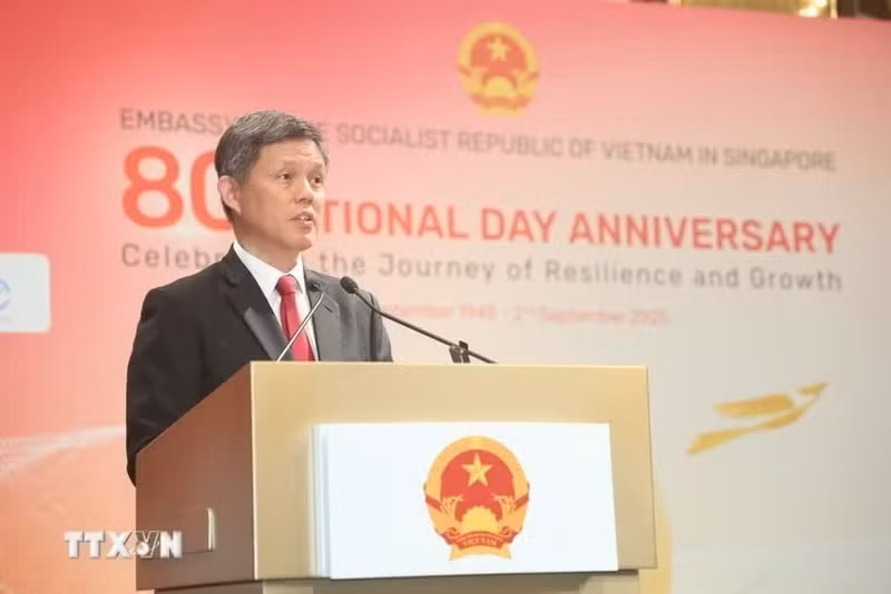 新加坡国防部长黄永宏。（图片来源：越通社）