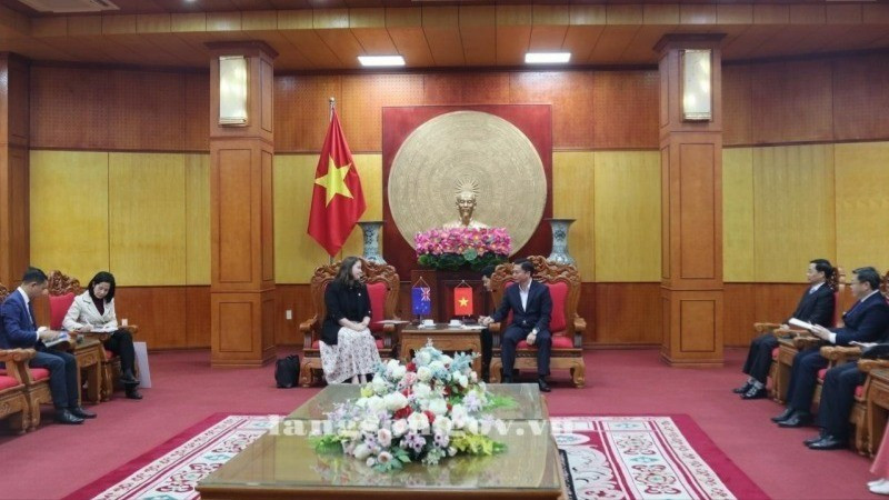 谅山省领导会见新西兰驻越南大使馆和世界宣明会代表团。（图片来源：谅山省门户网站）