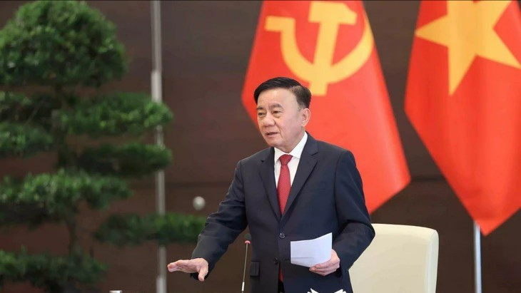 越共中央书记处常务书记陈锦秀主持越共十四大服务工作总检查。（图片来源：越通社）