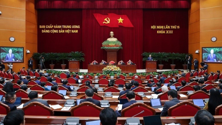 越共第十三届中央委员会第十五次全体会议开幕。（图片来源：越通社）