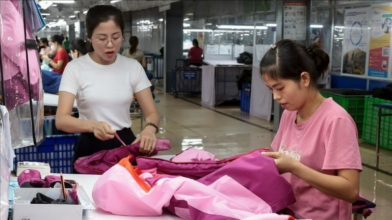 TNG服装公司生产出口欧盟市场的服装。（图片来源：越通社）