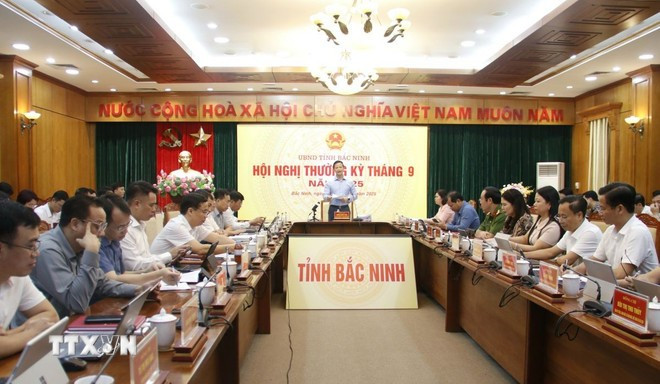 北宁省2025年9月份例行会议场景。（图片来源：越通社）