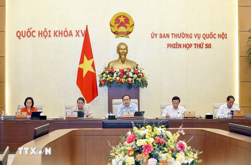 国会主席陈青敏在会上发表讲话。（图片来源：越通社）