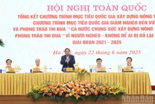 越南政府总理范明正主持新农村建设与扶贫工作全国视频会议。(陈海 摄)