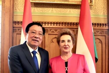 潘廷镯同志与匈牙利最高检察院代表举行会谈。（图片来源：越通社）