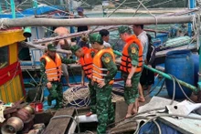 越方边防部队及时营救在海上遇险的外国船员和渔民。（图片来源：越通社）