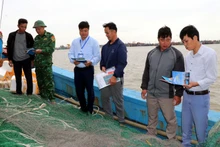 宁平省主管部门对渔船进行检查。（图片来源：越通社）