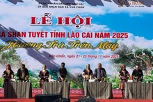 当地艺人展示传统茶艺。