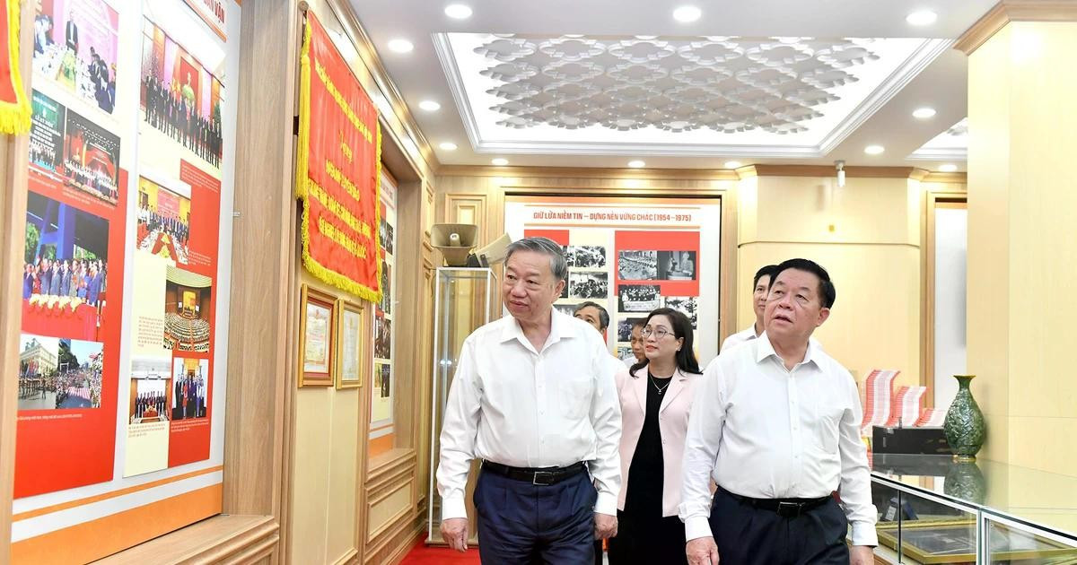 越共中央总书记苏林同越共中央宣教与民运部举行工作会议