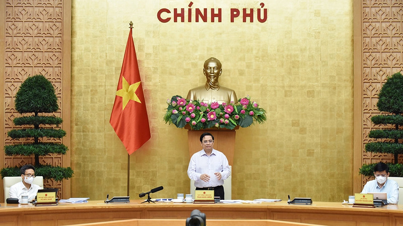 政府总理范明正在会上发表讲话。（陈海 摄）