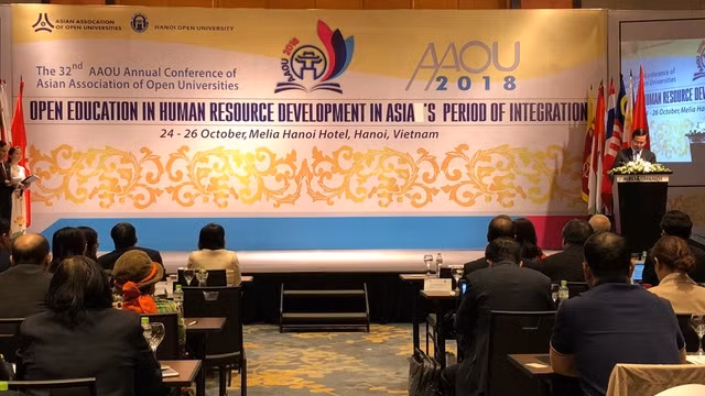 2018年亚洲开放大学协会年会场景。（图片来源：民智报）