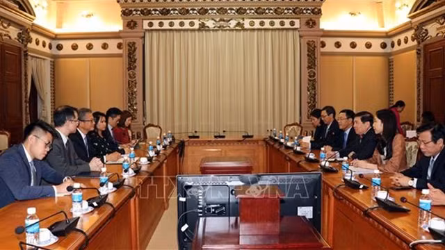 会见全景。（图片来源：越通社）