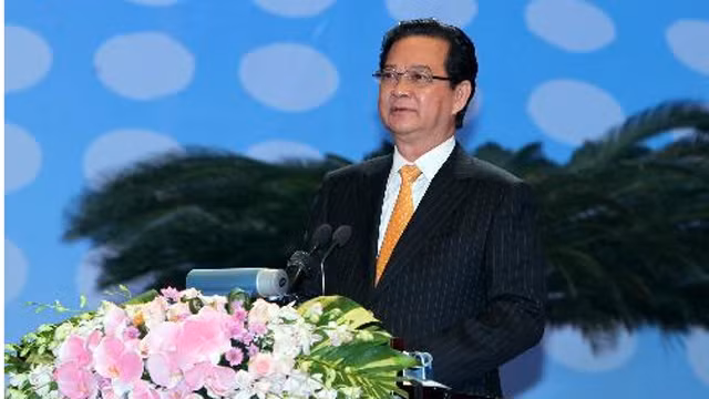 阮晋勇总理在仪式上发表讲话。 (Photo: 图片来源：VGP)