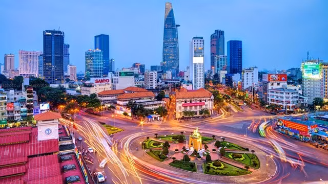 附图：越南胡志明市一角。